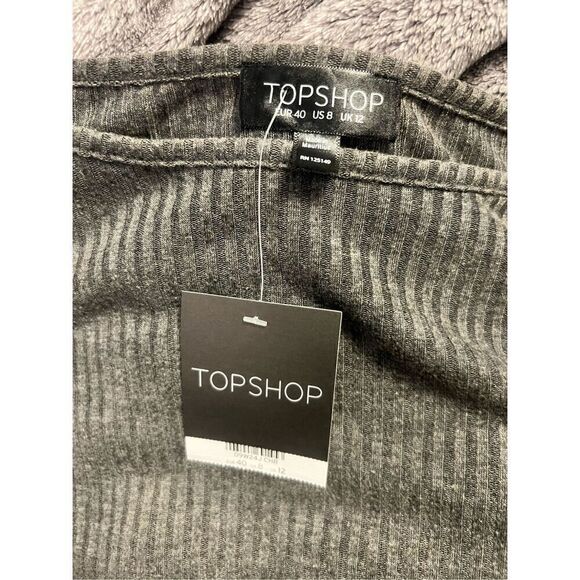 TOPSHOP Crop Top Gray Size 8 - Picture 4 of 6